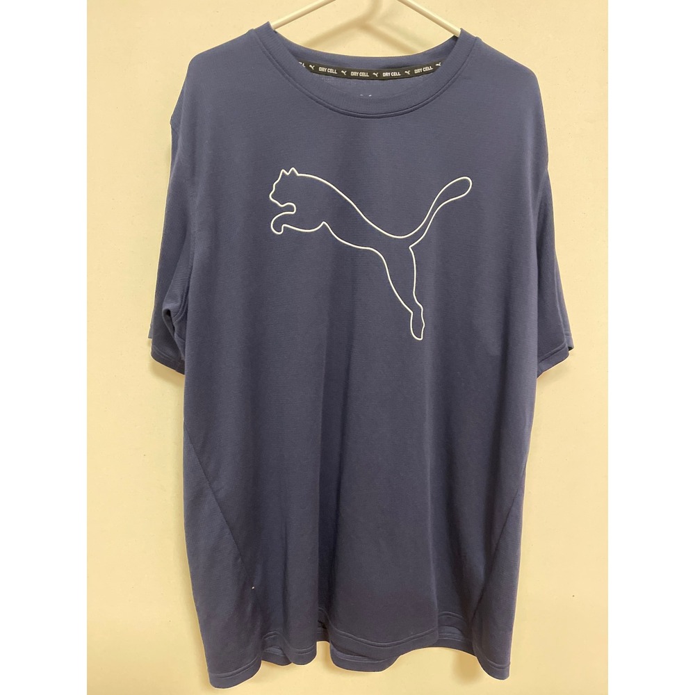 Puma Dry Cell Mens XXL Navy Blue Big Cat Logo Athletic Short Sleeve T-Shirt